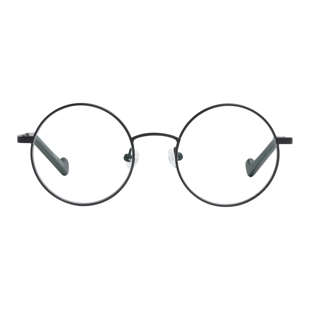Round Reading Glasses- Modern, Titanium Light | Renee's Readers- Modern Black