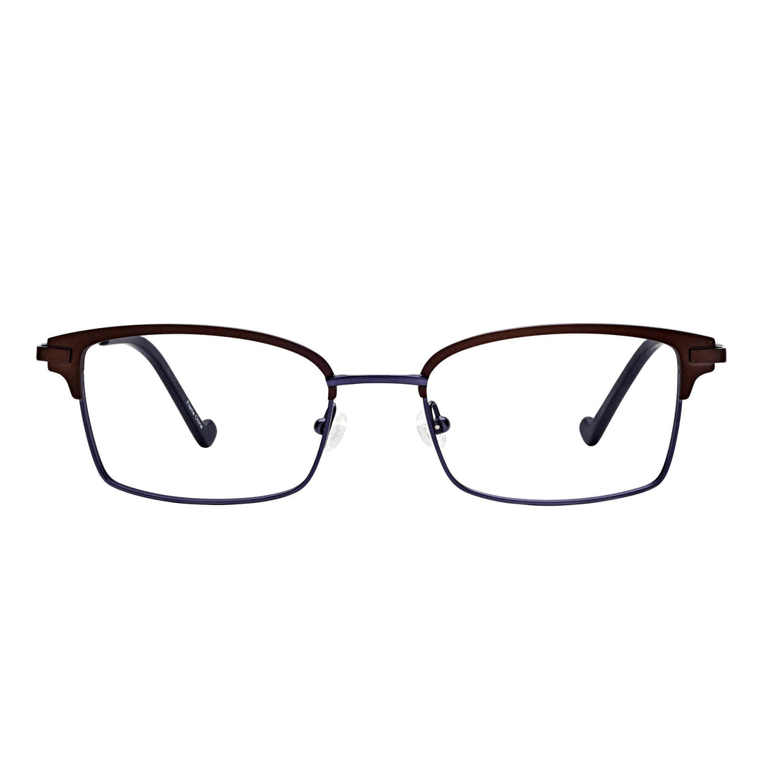 Men's Reading Glasses - Titanium Light + Durable -Chocolate + Navy