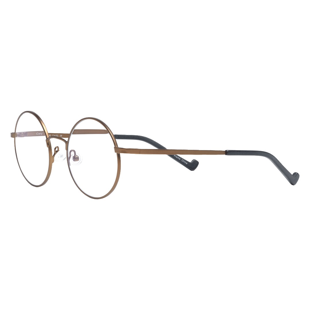 Round Reading Glasses - Modern, Titanium Light | Renee's Readers- Vintage Gold