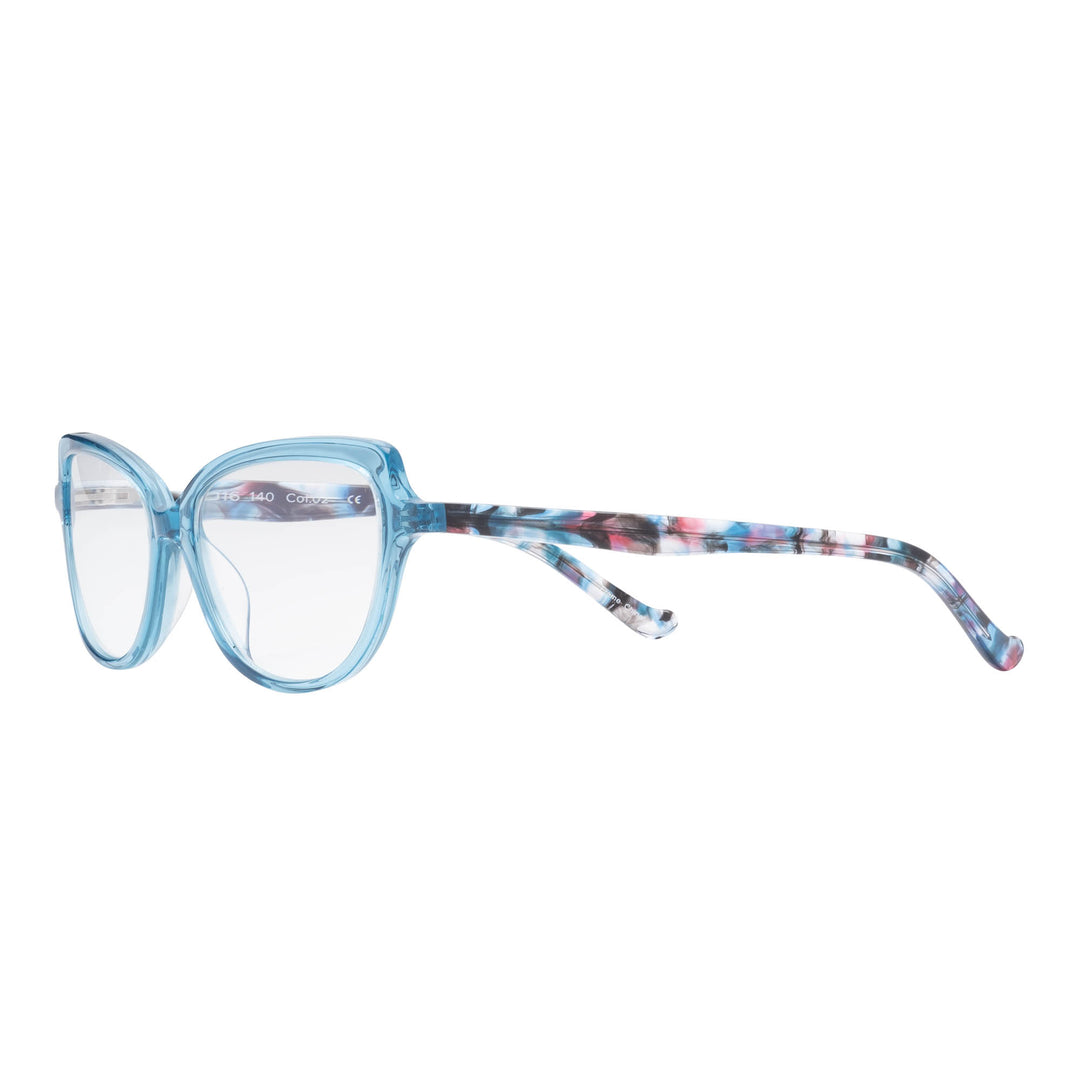 Stylish Reading Glasses for Women-Blue Caribbean Crystal- side view