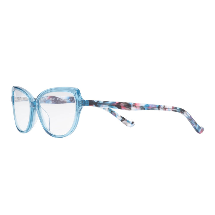 Stylish Reading Glasses for Women-Blue Caribbean Crystal- side view