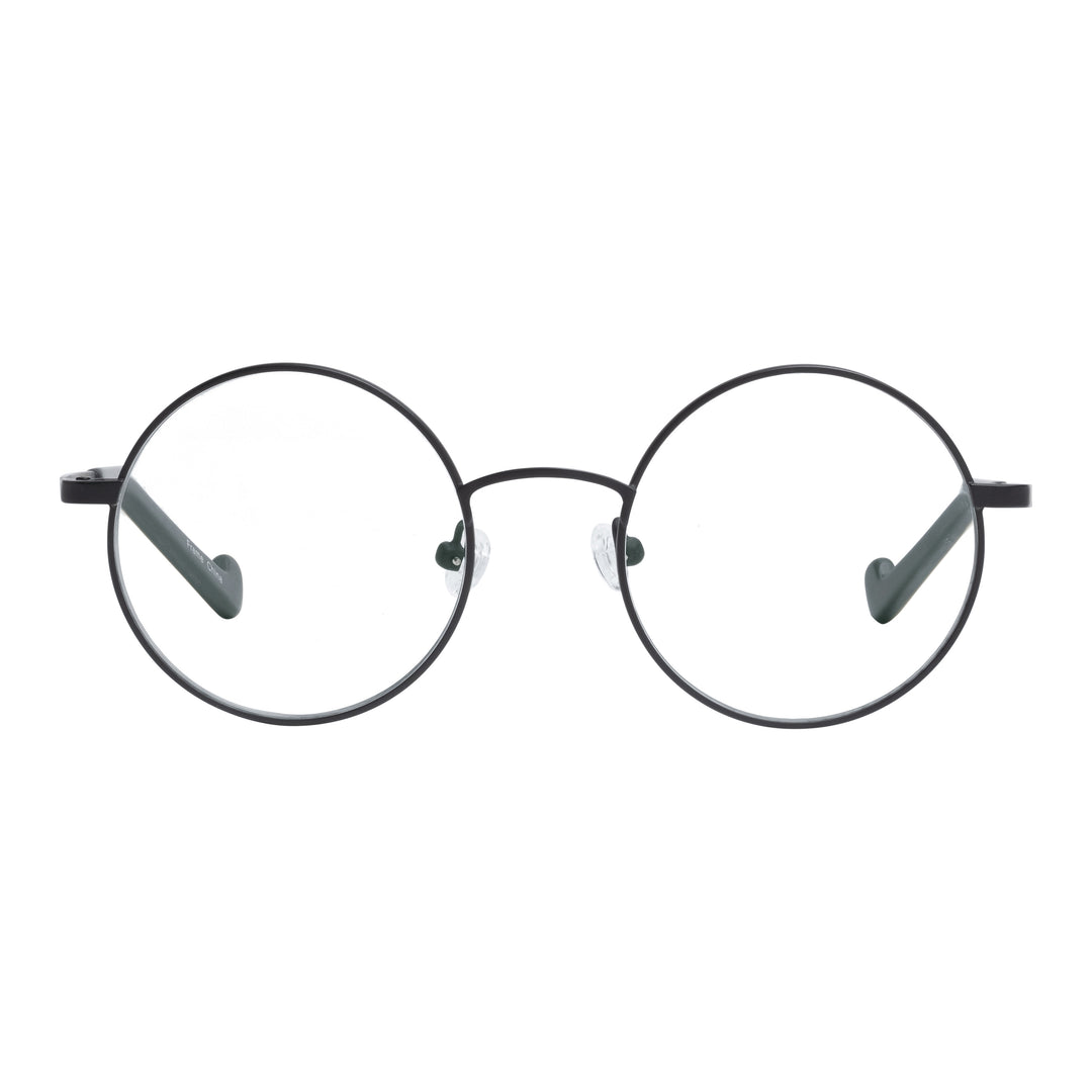 Round Reading Glasses- Black Frames Titanium Light | Renee's Readers