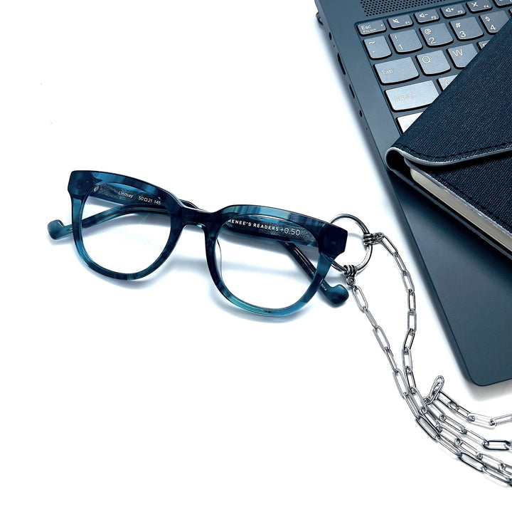 Reading Glasses Necklace -Silver Paperclip Chain | Renee's Readers