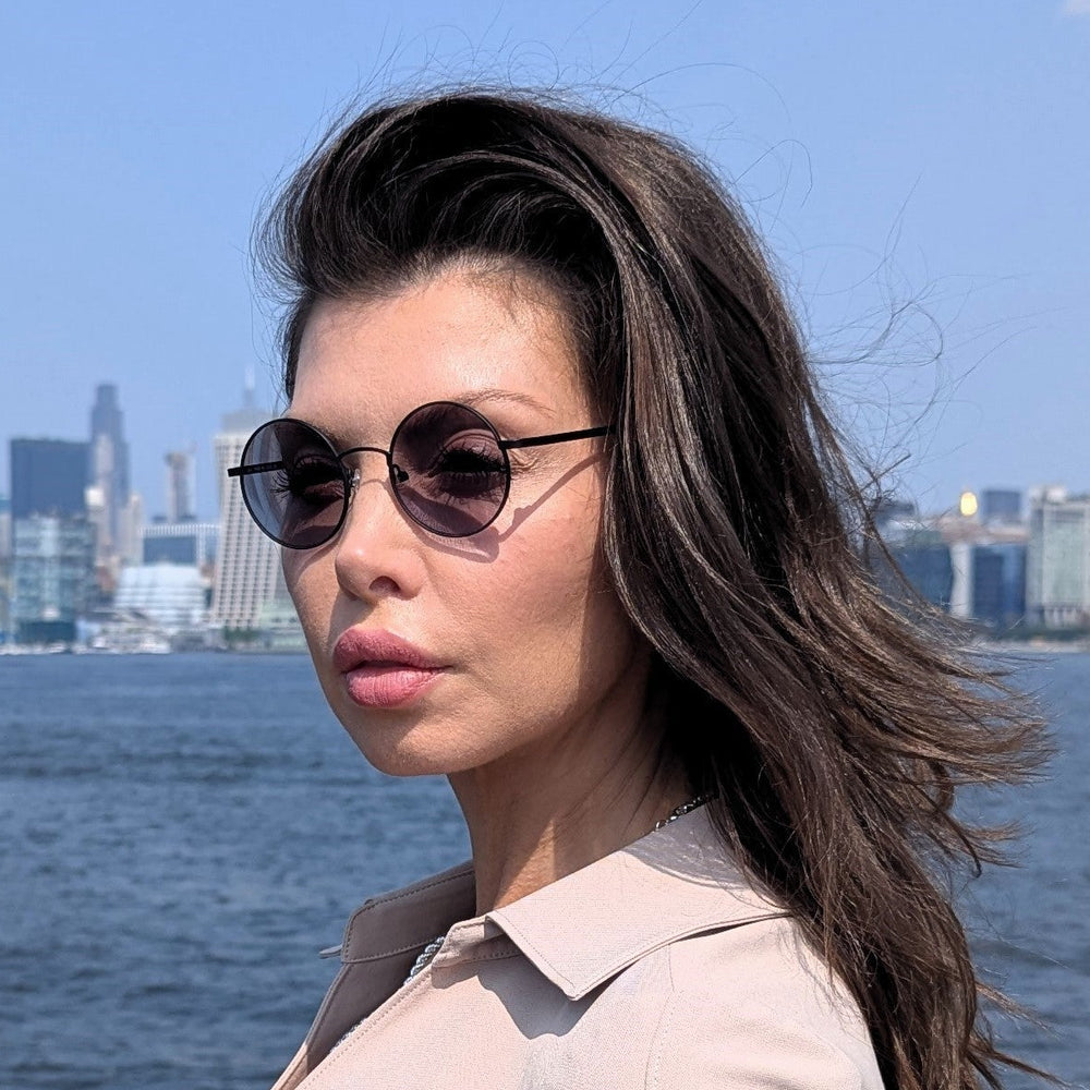 Progressive Sunglasses - Round - Women- Modern Black | Renee's Readers