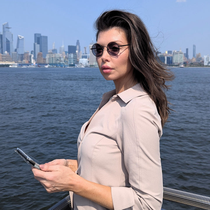 Progressive Sunglasses - Round - Women- Modern Black | Renee's Readers