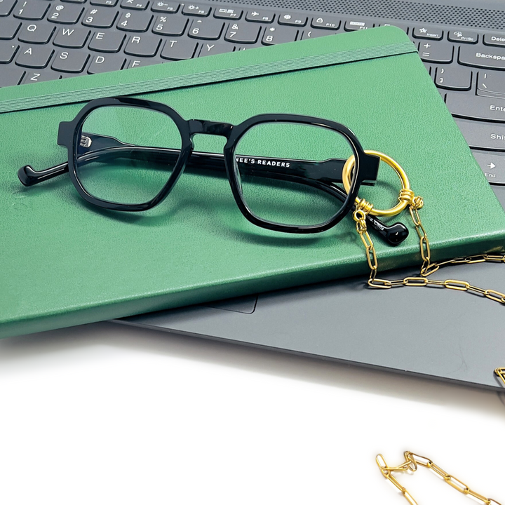 Reading Glasses Necklace -Gold Paperclip Chain | Renee's Readers