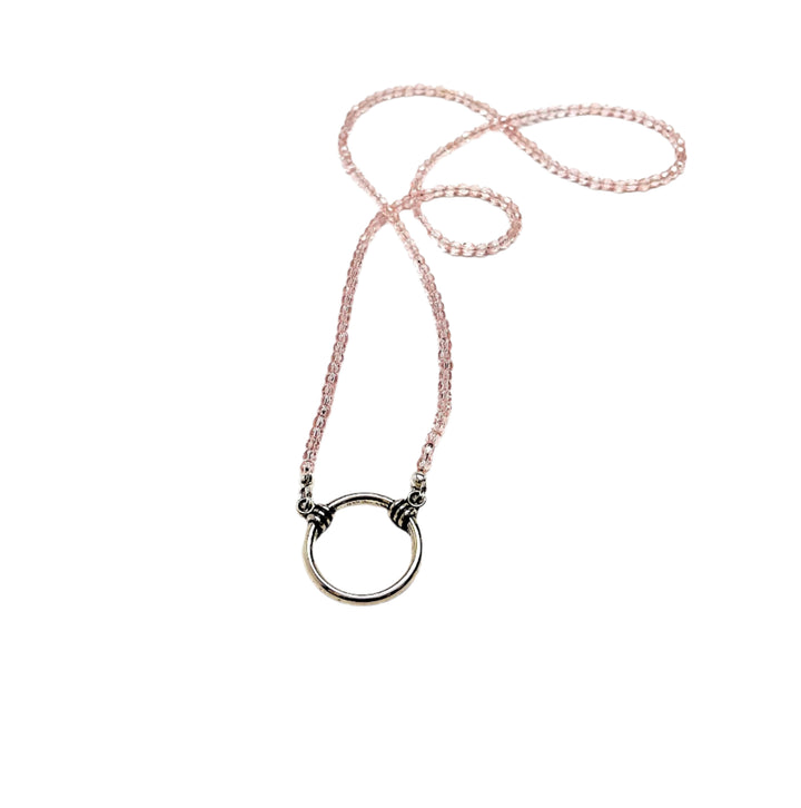 Reading Glasses Necklace Crystal Pink
