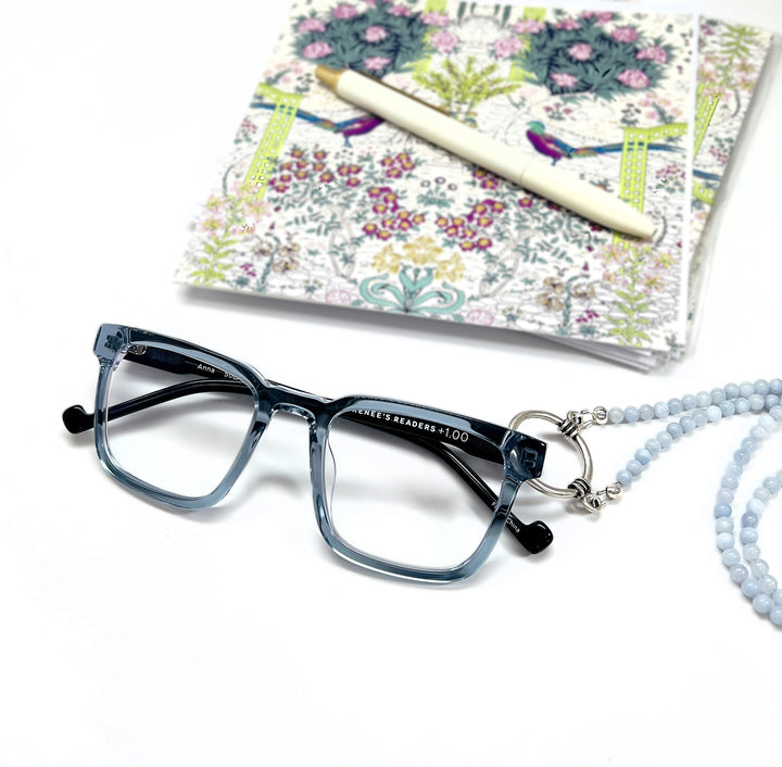 Best Blue Light Reading Glasses - Blue Transparent Frame | Renee's Readers