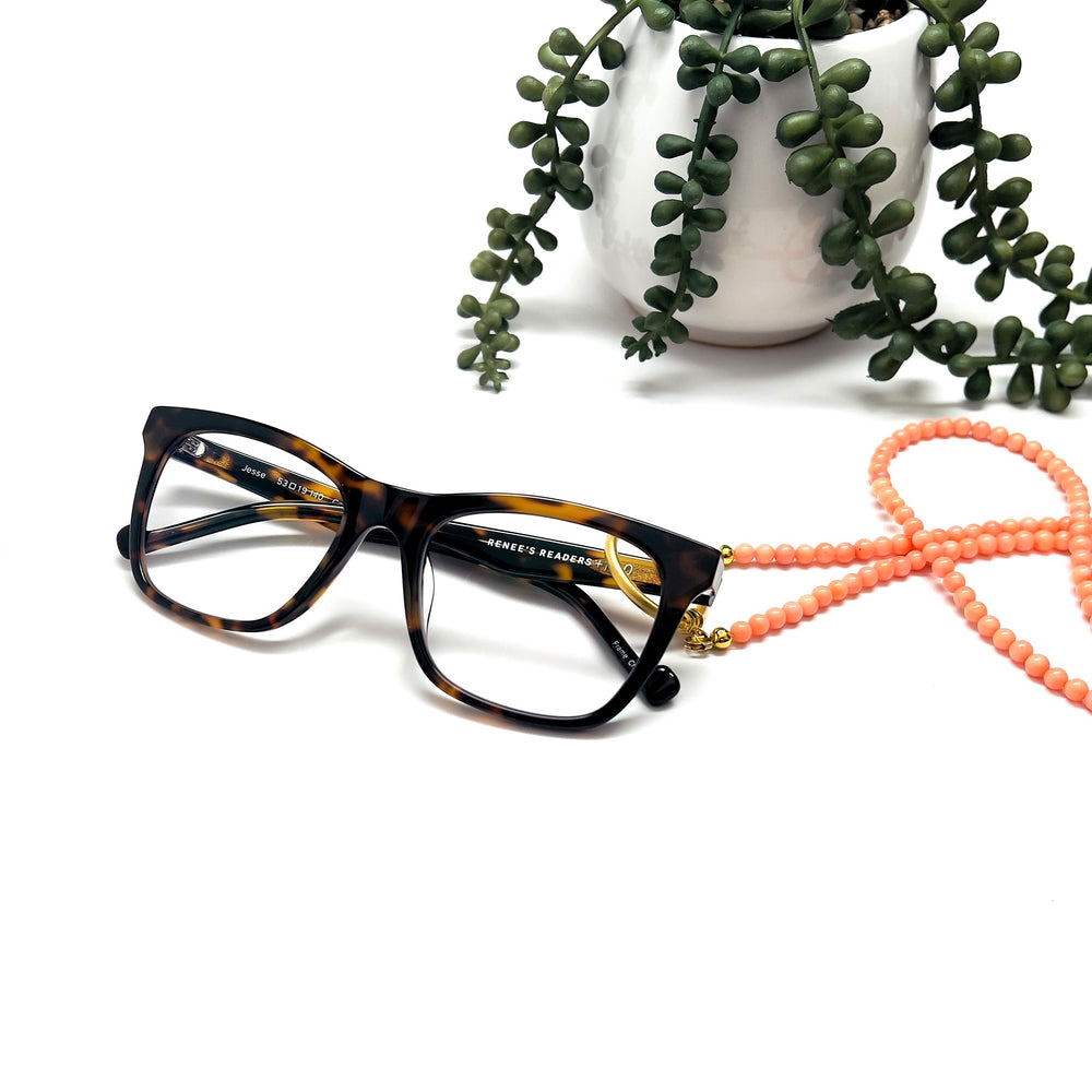 Reading Glasses Necklace - Genuine Coral |