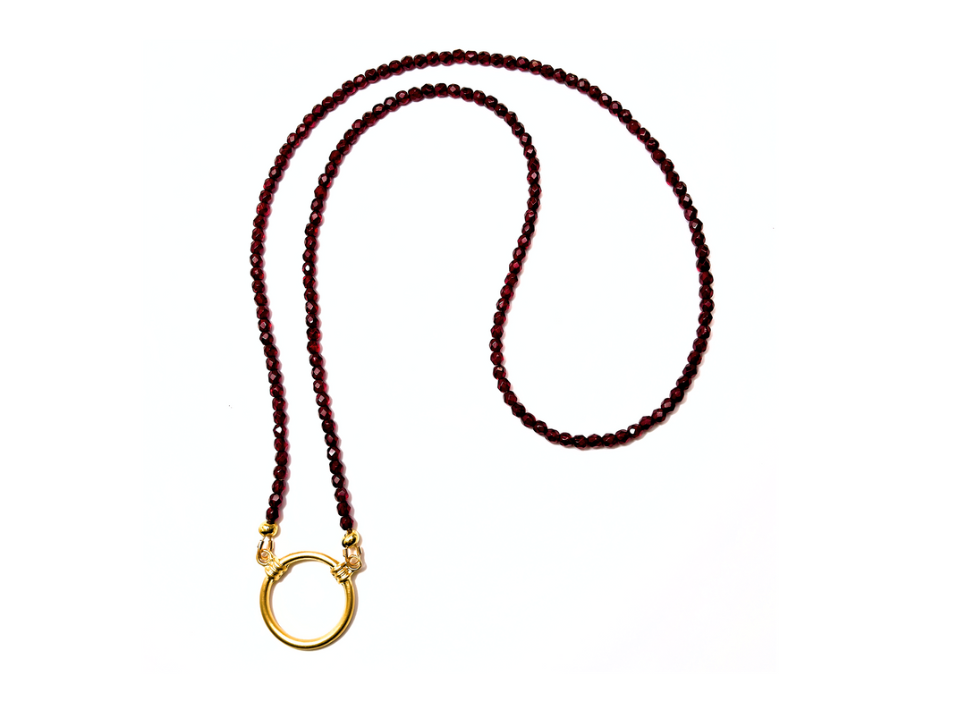 Reading Glasses Necklace -Garnet Crystal