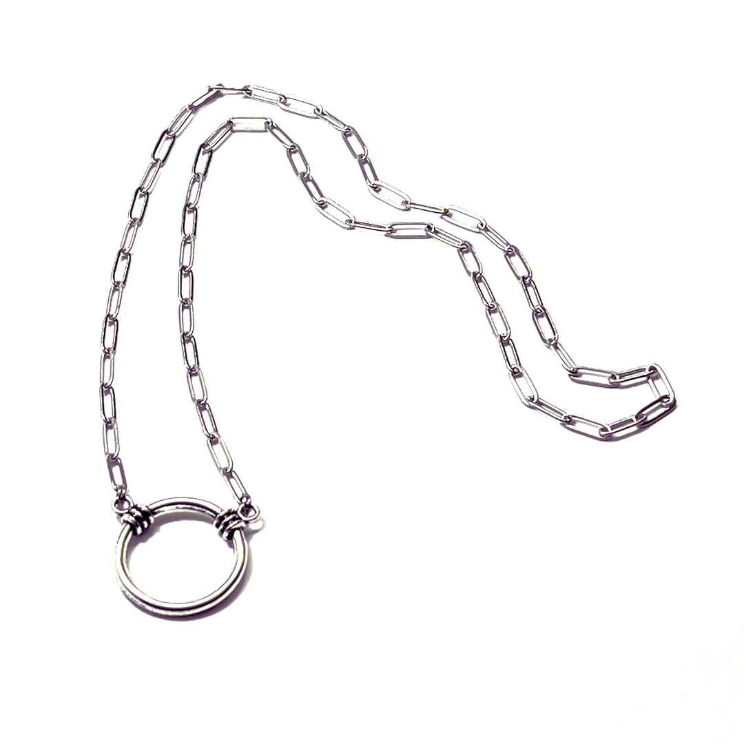 Reading Glasses Necklace -Silver Paperclip Chain