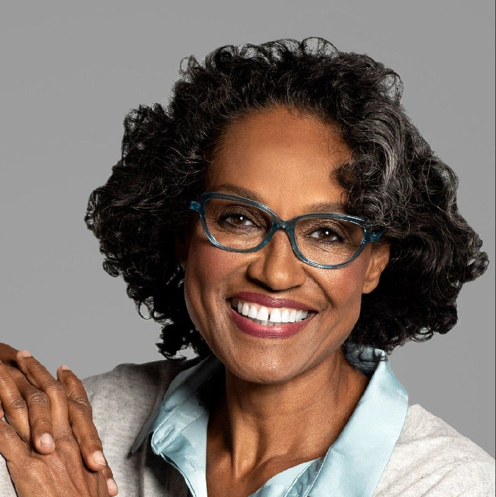 Stylish Reading Glasses for Women-Style Maria-Blue Caribbean Crystal