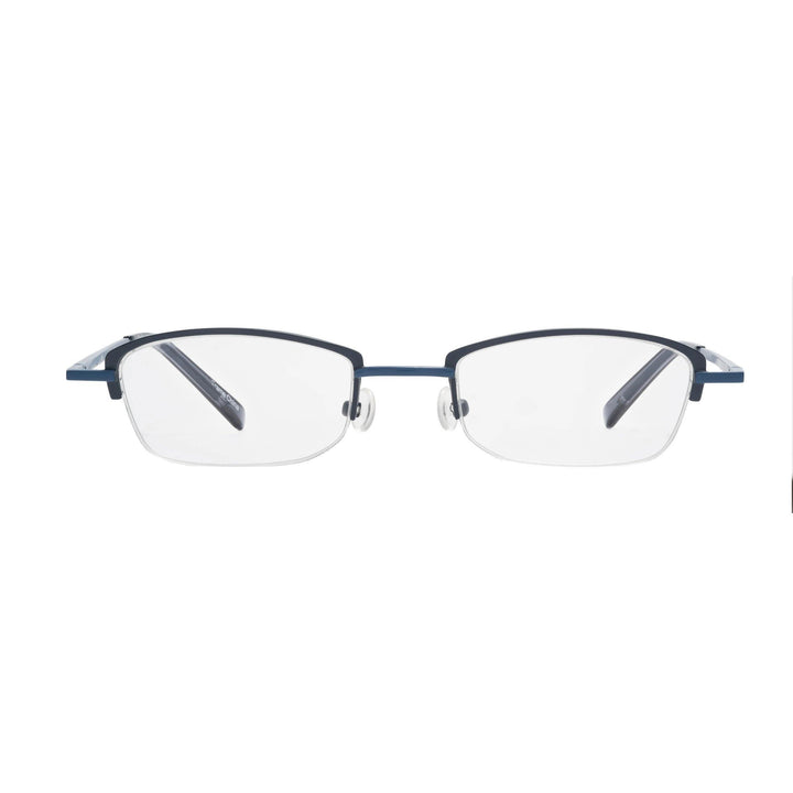 rimless reading glasses blue