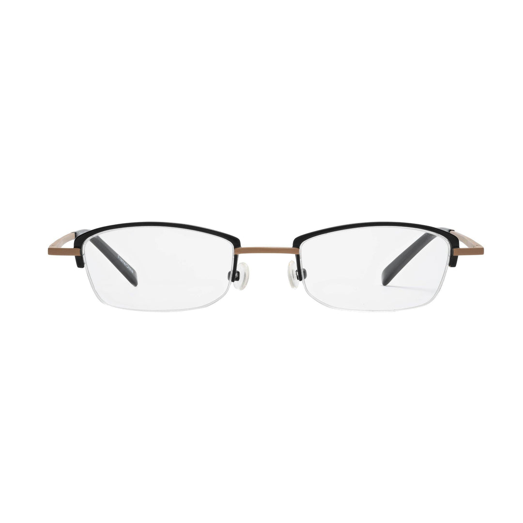 rimless reading glasses black beige
