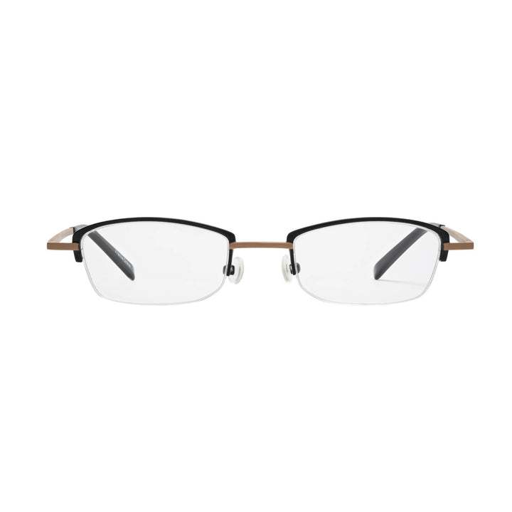 rimless reading glasses black beige