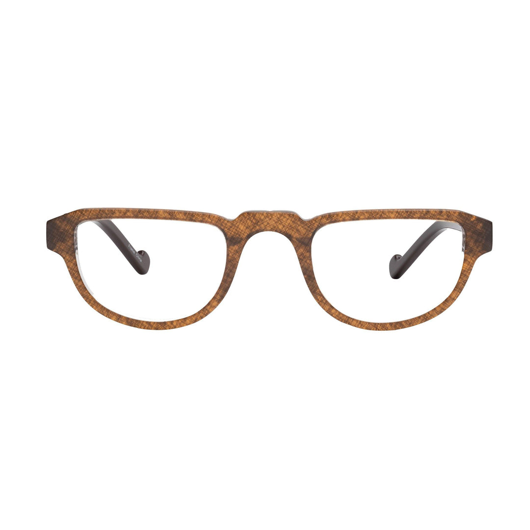 half frame readeing glasses modern butterscotch brown
