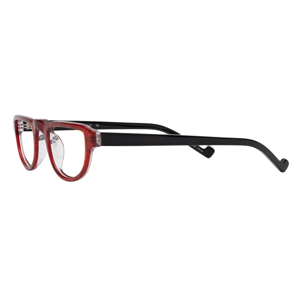 half frame reading glasses modern red black