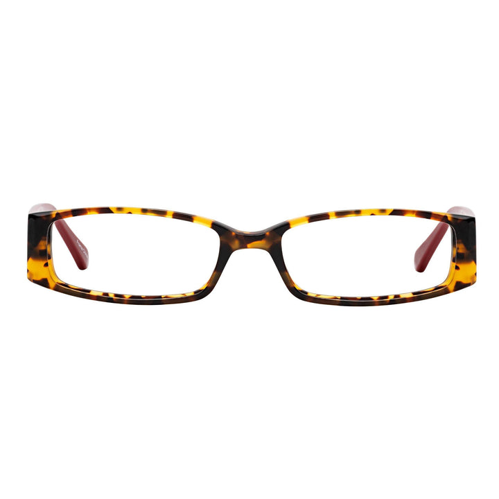 Half Frame Readers for Women-Red+Tortoise