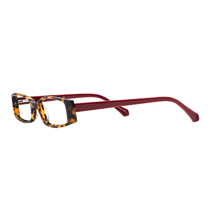 Half Frame Readers for Women-Red+Tortoise